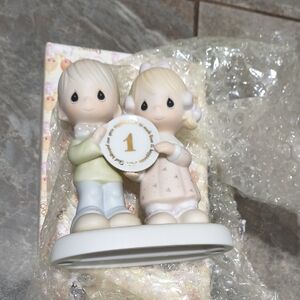 Precious Moments Birthday Cake Topper - Cream and White
